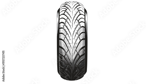 An isolated closeup of a black leather glove and a rubber tire featuring a metal font letter a, letter p, and number 0 as a fashion accessory design