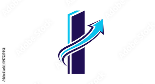 Abstract Arrow And Pillar Symbolizing Growth, Achievement, And Forward Momentum In Business