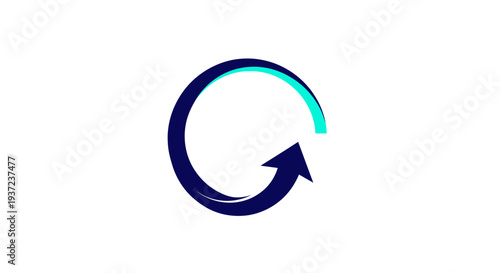 Abstract Arrow Circle Design Representing Renewal, Progress, and Digital Transformation