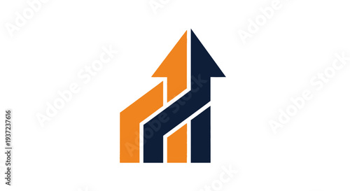 Abstract Arrow Design Indicating Growth, Progress and Expansion in Modern Style