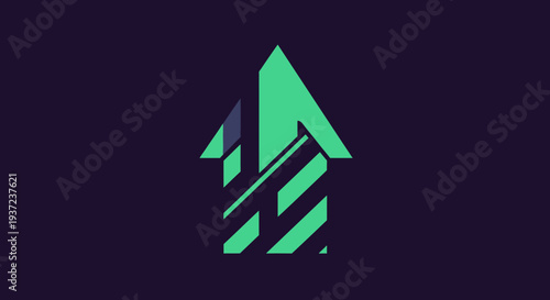 Abstract Arrow Design on Dark Background Illustrating Growth and Progress Visualization