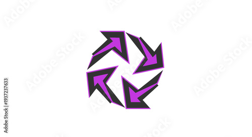 Abstract Arrow Design Suggesting Direction, Progress, and Circular Movement on White