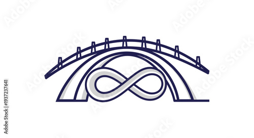 Abstract Bridge With Infinity Symbol And A Modern Graphic Illustration Design