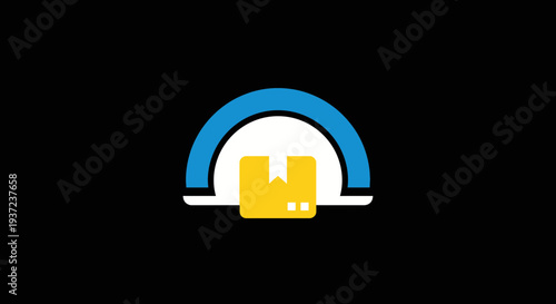 Abstract Delivery Symbol Depicting Packaging Concept Representing Worldwide Shipping Logistics