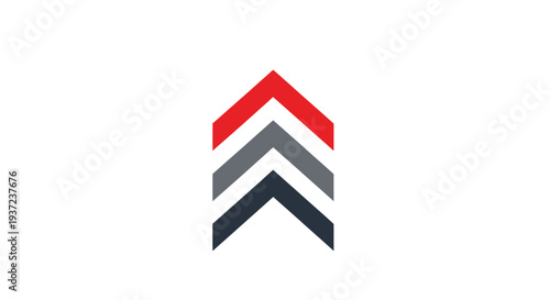 Abstract Arrow Design Suggesting Growth, Advancement, and Upward Movement on White Background