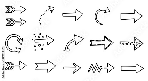 Arrows set with various designs and styles featuring arrow, direction, pointer with symbol and navigation elements for