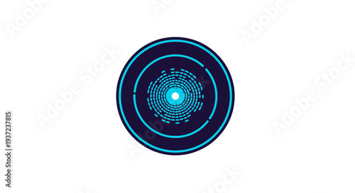 Abstract Digital Disc Design Featuring Concentric Circles and Modern Aesthetic