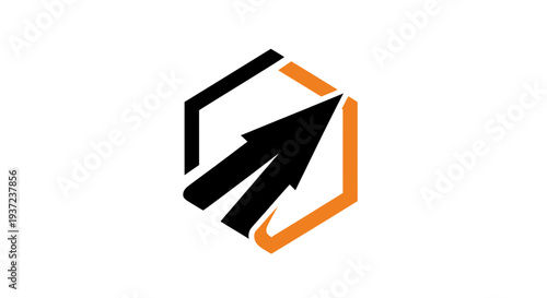 Abstract Arrow in Hexagon Logo Representing Growth, Progress, and Forward Momentum