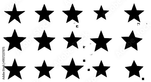 Stars black icons with rounded points arranged in rows on a white background... featuring star, icon, shape with