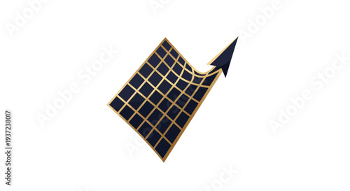 Abstract Arrow Rising From Grid Represents Growth, Progress, And Positive Change In Business