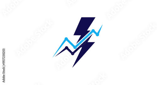 Abstract Electric Chart Logo Represents Financial Growth And Technological Innovation