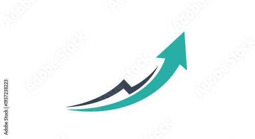 Abstract Arrow Rising Representing Growth, Progress, and Business Success in Modern Style