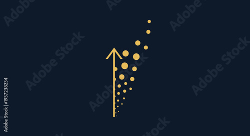 Abstract Arrow Rising Representing Growth, Progress, And Success On Dark Backdrop