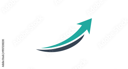 Abstract Arrow Rising Signifying Advancement, Growth, and Positive Business Direction