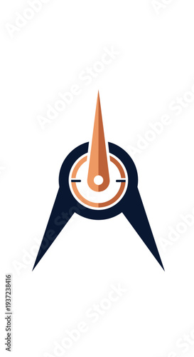 Abstract Compass Design: Modern Exploration Symbol, Navigation and Directional Guidance