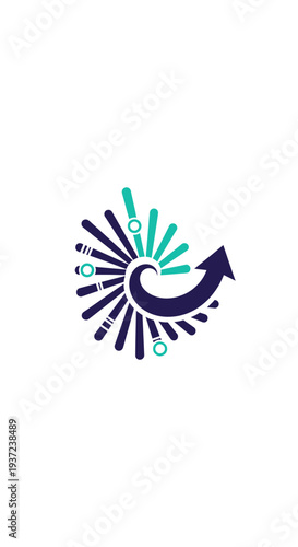 Abstract Arrow Symbolizing Growth and Development in Business with Vibrant Color Scheme