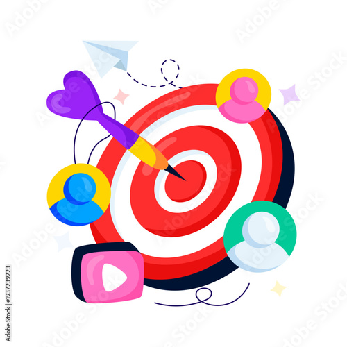 Modern design animation of target team