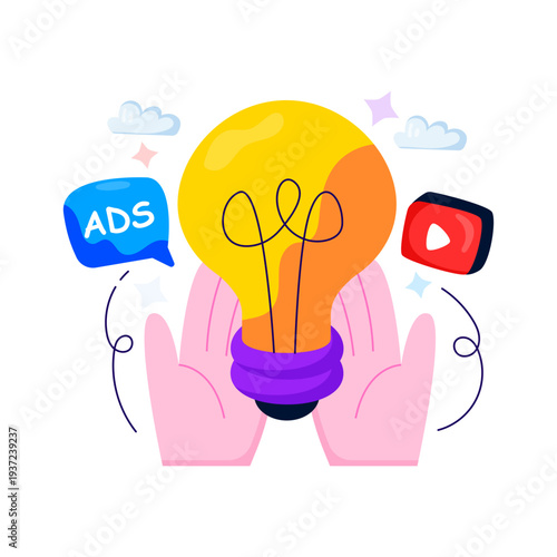 Premium download illustration of advertising idea