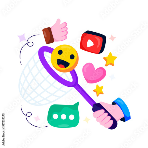 A beautiful design illustration of catch stickers 