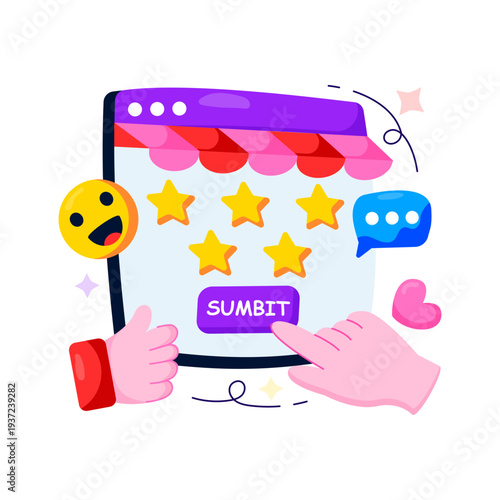 A creative design illustration of online feedback 