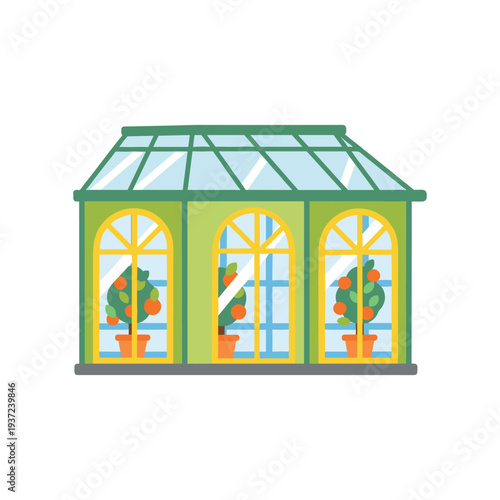 Modern greenhouse with cacti plants sunny interior bright natural light home gardening