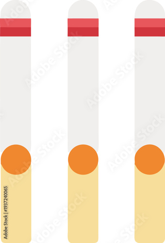 Three cartoon bullets with white bodies and colorful bases and tips  isolated on transparent background