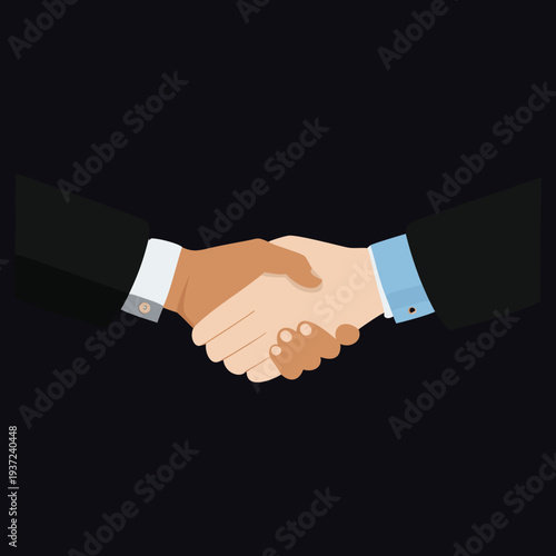 Two business people shaking hands in a gesture of agreement and partnership  professional relationship and teamwork concept