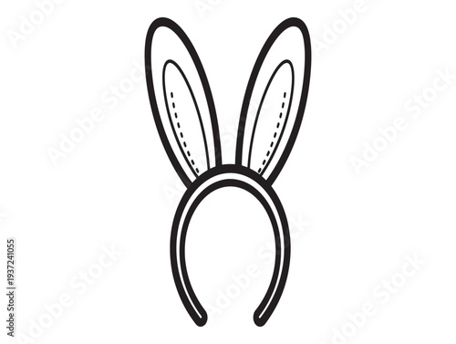 A simple line drawing of a pair of bunny ears on a headband