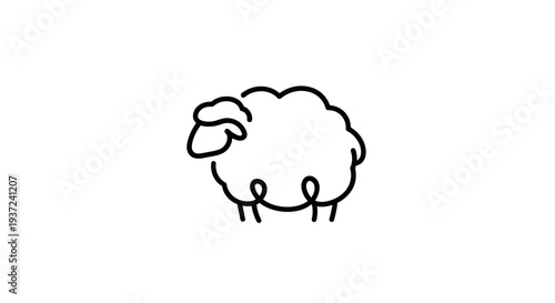 A simple line drawing of a sheep.