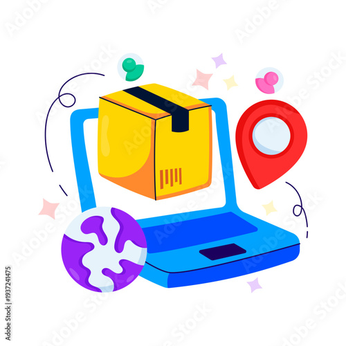 A unique design illustration of online parcel tracking 