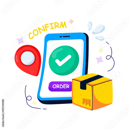 Order confirmed illustration in modern design