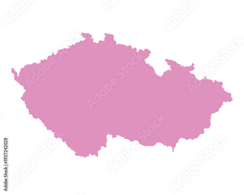 Map of Czech Republic, sign silhouette. World Map Globe. Vector Illustration isolated on white background. Europe continent.
