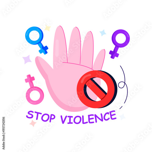 An eye catching design illustration of stop domestic violence 