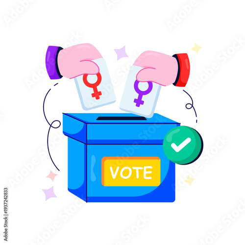 An illustration design of women vote right 