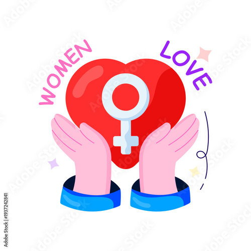 An illustration design of women's love