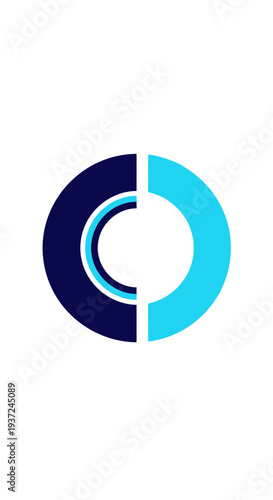 Abstract Geometric Design Featuring Sliced Circle Segments and Vibrant Two-Toned Color Scheme