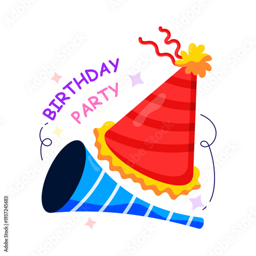 A perfect design illustration of party cap