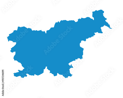 Map of Slovenia, sign silhouette. World Map Globe. Vector Illustration isolated on white background. Europe continent.