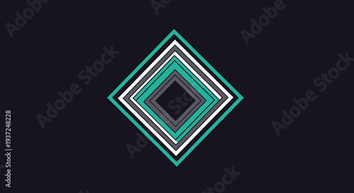 Abstract Geometric Design with Diamond Shapes, in Modern and Minimalist Style
