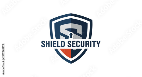 Abstract shield security logo with 'S' initial and keyhole symbol for digital protection and safety services