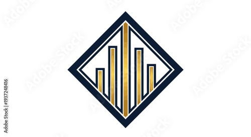 Free Download Abstract Geometric Emblem Representing Architectural Skyline For Corporate Identity. - GFXLoad