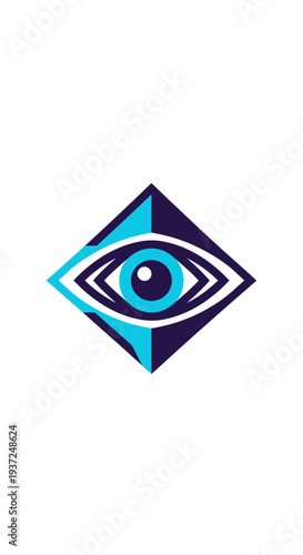 Abstract Geometric Eye Symbolizing Vision, Perception, and Vigilance in Modern Design.