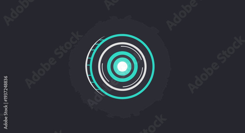 Abstract Geometric Graphic Element on Dark Background for Digital Display