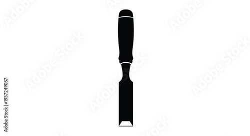 A black silhouette of a chisel tool for shaping wood silhouette