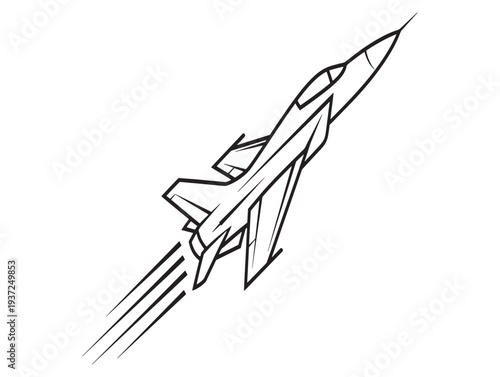A sleek fighter jet soaring through the air with speed and agility