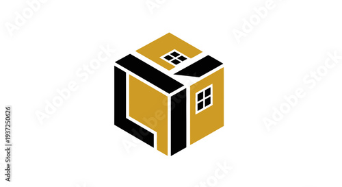 Abstract Geometric Illustration Depicting a Modern Real Estate Development Design