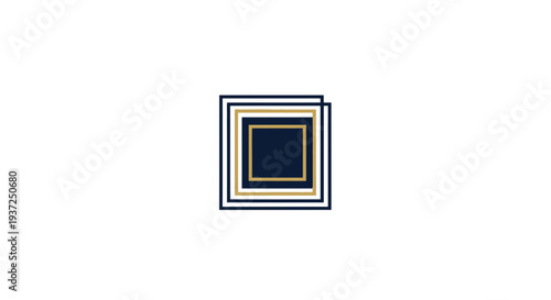 Abstract Geometric Logo Design Comprising Elegant Squares in a Sophisticated Color Palette