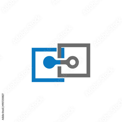 Abstract Geometric Logo Design Showcasing Connectivity and Interconnected Digital Technologies