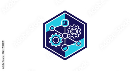 Abstract Geometric Illustration Depicting Network Connections and Technological Integration