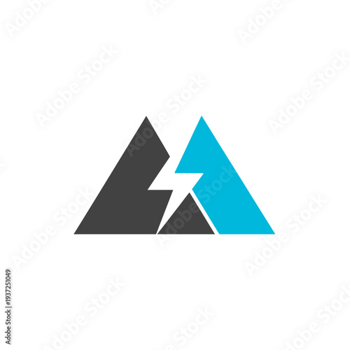Free Download Abstract Geometric Logo Design with Thunderbolt Symbol, Electric Energy Concept for Branding - GFXLoad